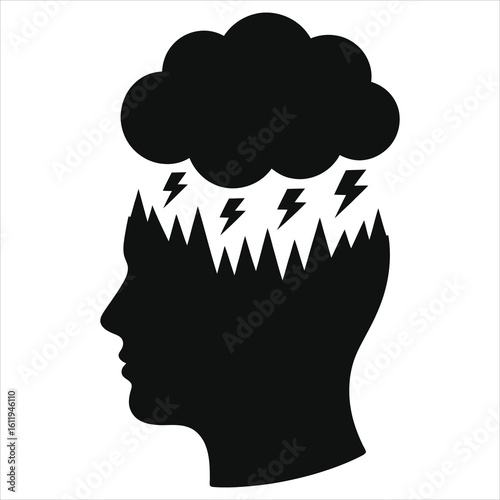 Mind Storm: Stress & Anxiety Icon Vector
