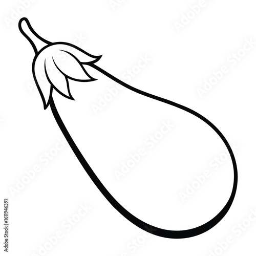 eggplant black line art vector illustration design