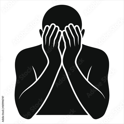  Person Crying: Vector Silhouette of Sadness, Grief & Despair