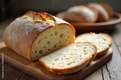 Appetizing Homemade Brown Bread Loaf Slices ai generated