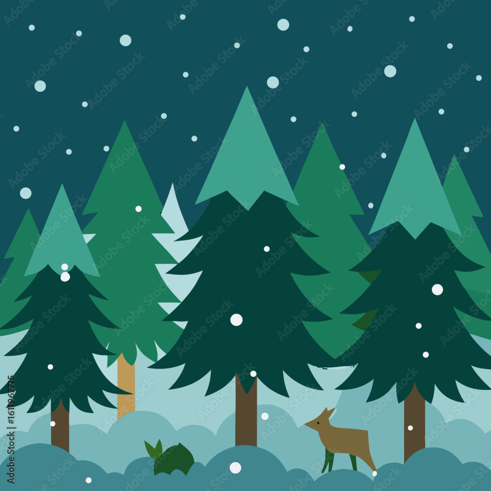 Obraz premium christmas tree with snow