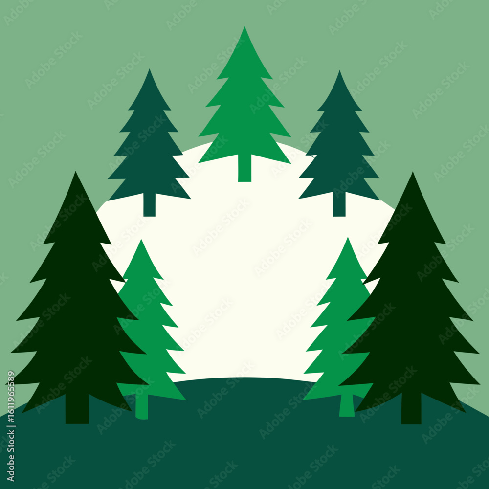Obraz premium christmas trees vector illustration
