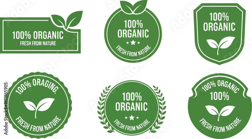 Authentic 100% organic labels fresh from nature for your products