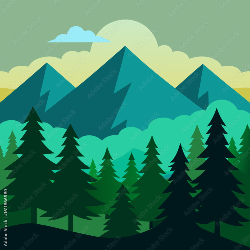 Fototapeta premium vector illustration of a forest