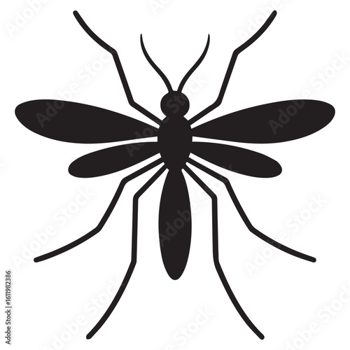 Mosquito Silhouette Vector Icon