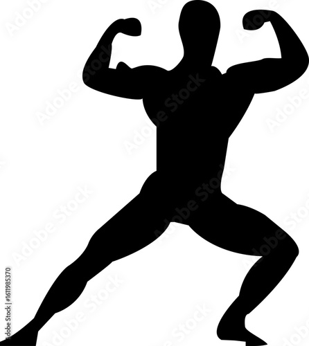 bodybuilder silhouette of a man vector file svg