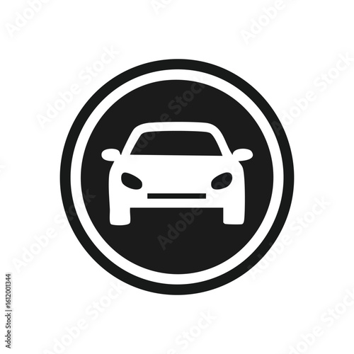 Sleek Vehicle Symbol. Minimalist depiction of an automobile, perfect for illustrating concepts of travel, navigation, and modern transport solutions.