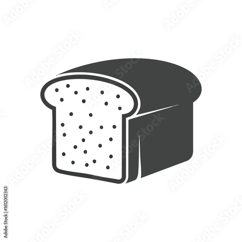 Minimalist Bread Loaf Graphic. Clean digital rendering of a food staple, symbolizing sustenance and everyday nourishment. Perfect for food-related designs.