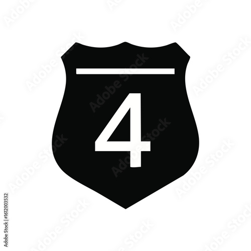 White Number Four Overline. This striking image presents the digit four with a horizontal bar above, signifying repetition or completion. It offers a minimalist, stark aesthetic.