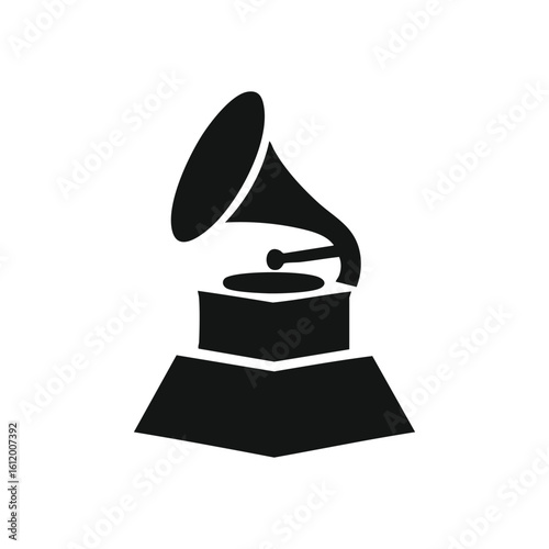 Iconic Music Award Silhouette. Celebrated symbol of ultimate artistic achievement in the entertainment industry. This esteemed design signifies prestige, honor, and recognition.