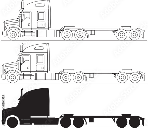 high detailed semi truck vector in ai eps jpeg png formats for commercial and editorial use