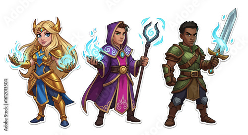 Fantasy characters illustration.