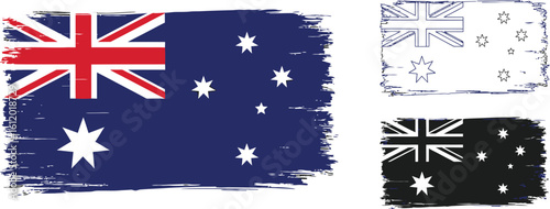 Australia flag vector grunge style australian symbol patriotic nation design graphic