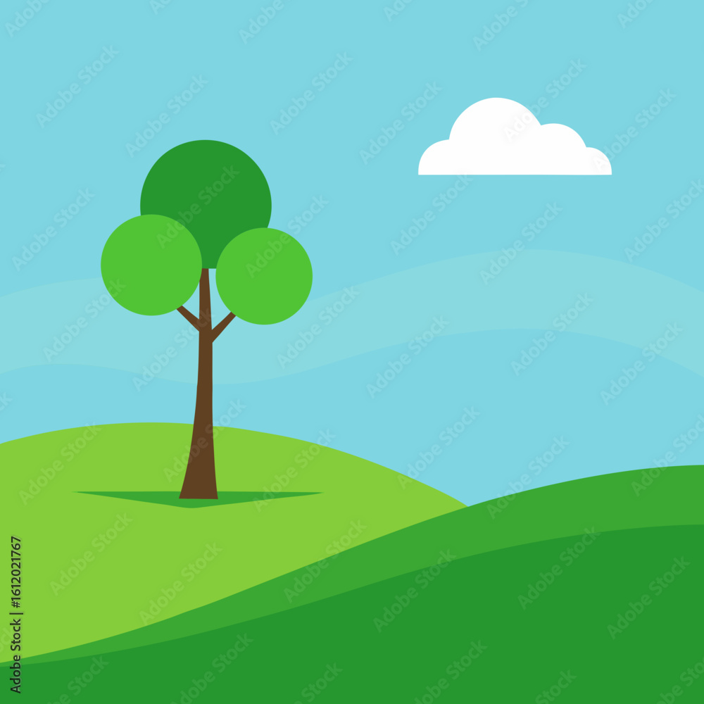 Fototapeta premium landscape with trees and sky