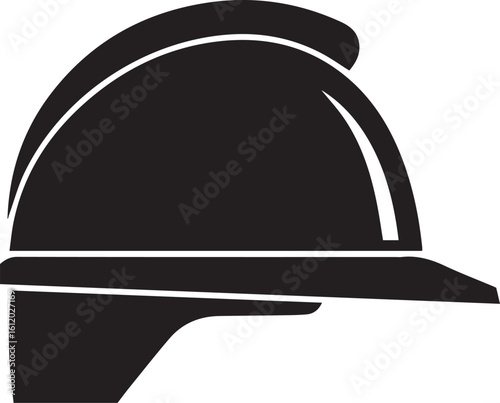 Simple black and white safety hard hat vector