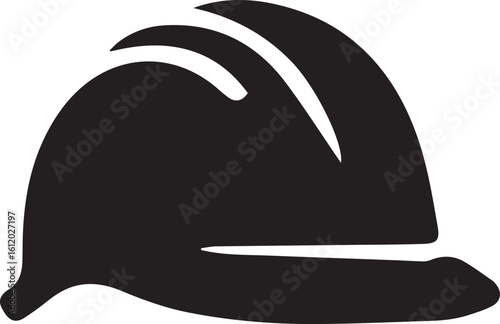 Simple black and white safety hard hat vector