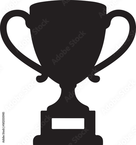 Victory Celebration Logo – Sports Champion and Success Trophy Design
