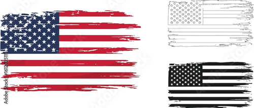 Download american flag vector illustration patriotic symbol national usa flag design graphic editable
