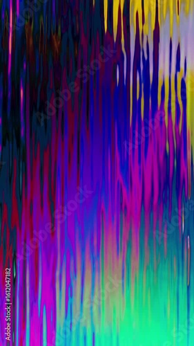 4K Abstract Holographic Glitch Loop – Vertical Seamless Motion Background