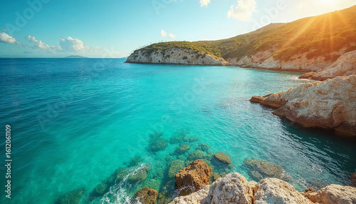 The turquoise waters of the lagoon of sardinia