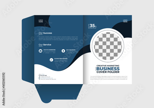 Presentation folder template design, Folder design, cover for catalog, brochures, Annual report background for business design, red Gradient color template