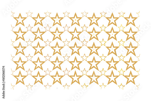 Golden stars pattern on a black background seamless texture