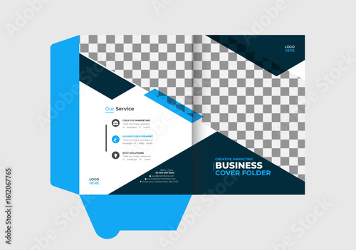 Presentation folder template design, Folder design, cover for catalog, brochures, Annual report background for business design, red Gradient color template