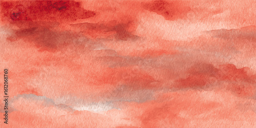 Vibrant watercolor sunset blending shades . aquarelle colorful stains on paper