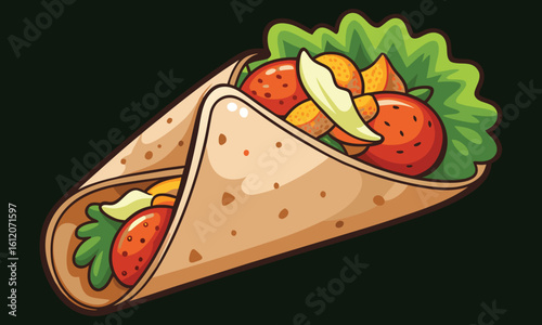 Delicious grilled chicken tortilla wrap with fresh toppings and creamy sour cream