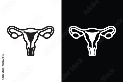 Uterus human part icon isolated vector icon illustration on white background.