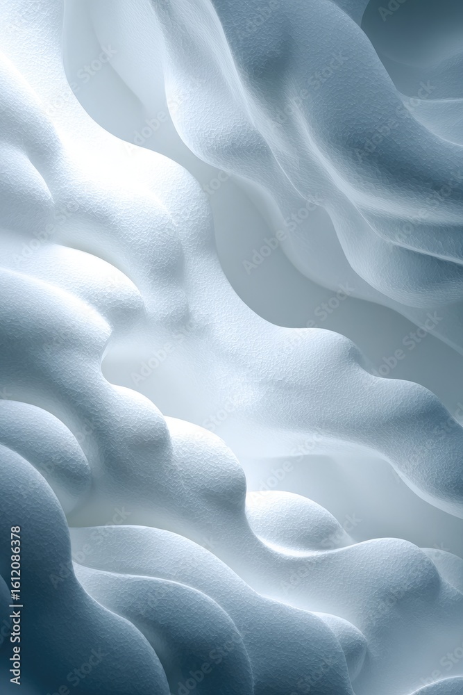 Obraz premium Abstract textured surface design in shades of white and light blue.