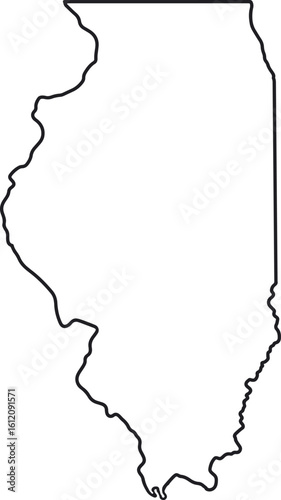 Outline map of the state of Illinois in the USA