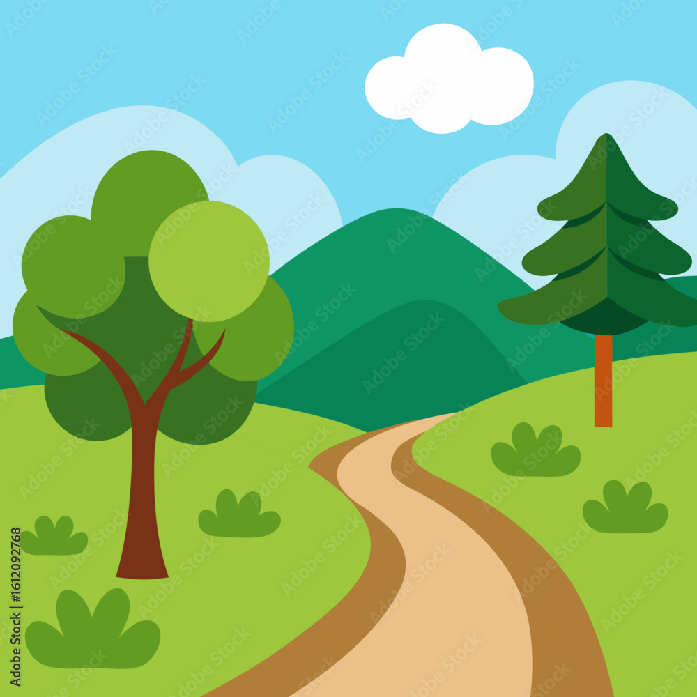 Fototapeta premium landscape with green trees