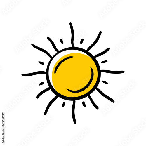 Sun Icon – Bright Weather Flat Style