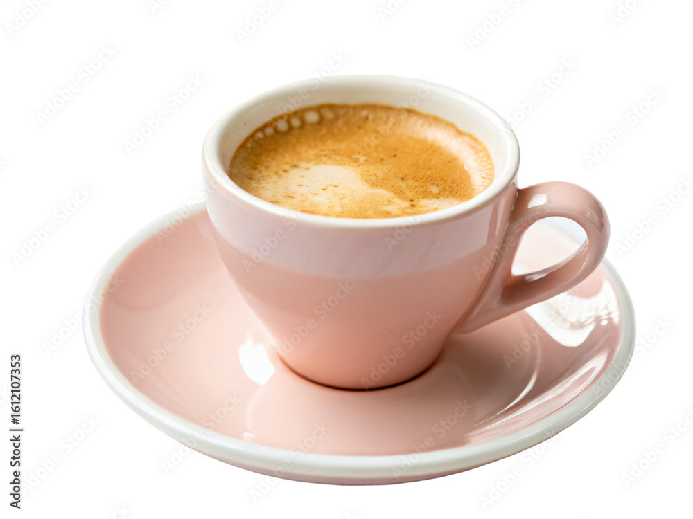Fototapeta premium pastel colored cup of fresh espresso, PNG transparent background