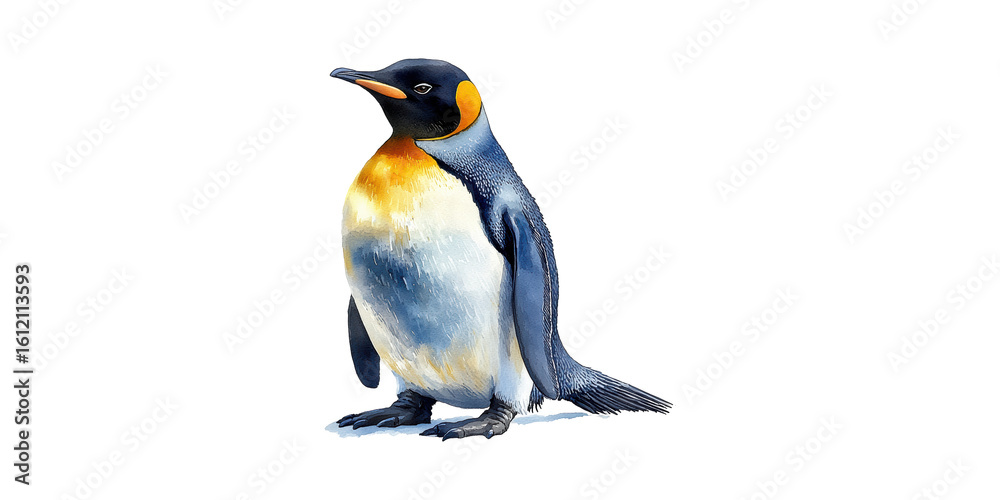 Naklejka premium King Penguin Illustration. Wildlife Art And Nature Representation Isolated On Transparent Background
