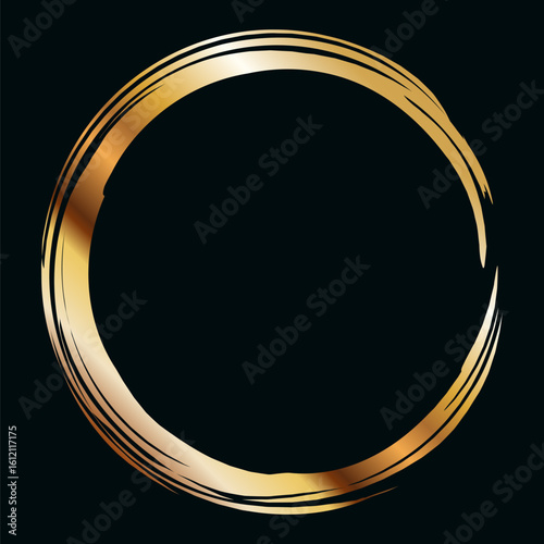 Golden unique abstract round frame banner design