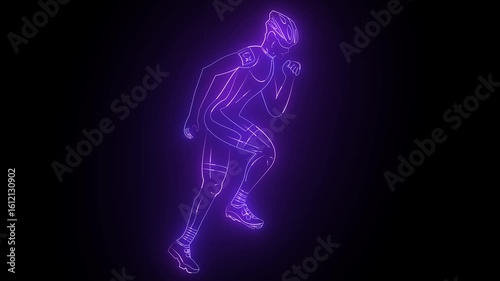 4K Purple Glowing Energy Flower Animation with Particle Effects