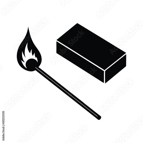 burning match vector illustration