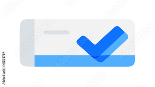 Blue check mark vector graphic for ui design and task management confirmation icon illustration asset design