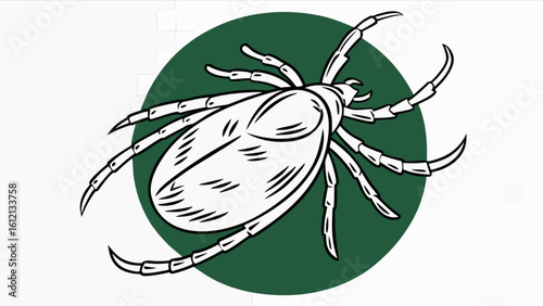 Tick infestation vector borne disease prevention and control illustration for educational materials and health awareness