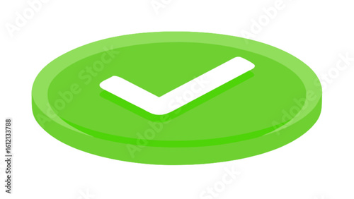 Green check mark icon vector illustration for approval success and completed task design element