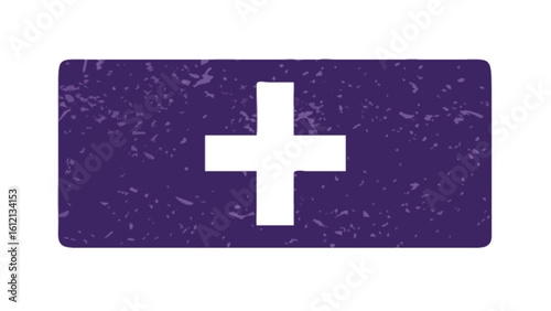 Purple textured plus sign icon for medical cross symbol healthcare addition positive math sign graphic design
