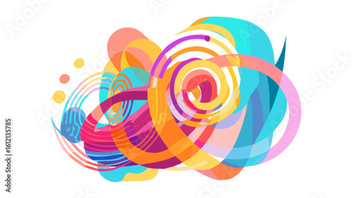 Abstract colorful swirls design vector illustration for art prints and modern graphic backgrounds design