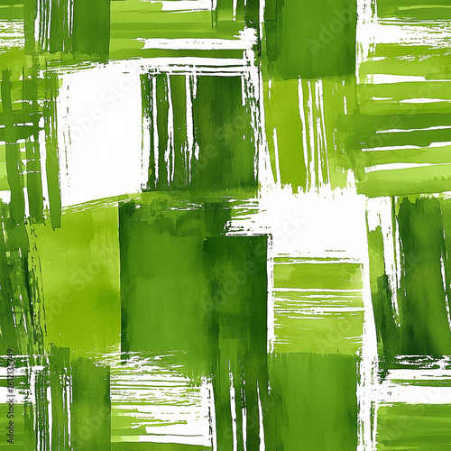 Vibrant Green Abstract Background With Brush Strokes and Textured Patterns