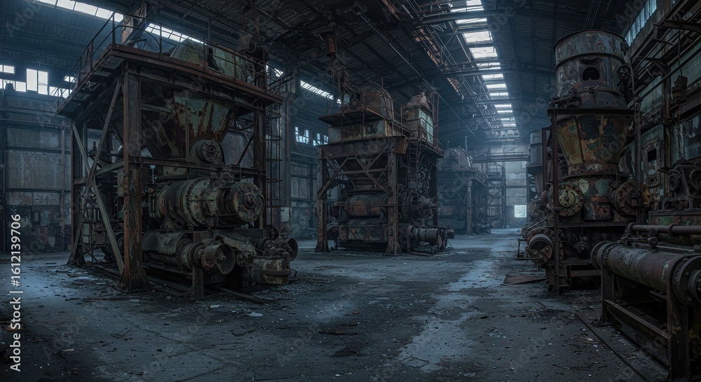 Fototapeta premium Abandoned factory machinery
