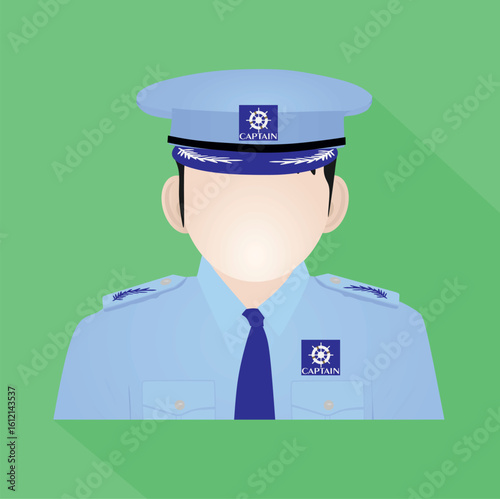 Captain of a boat . vector illustration	

