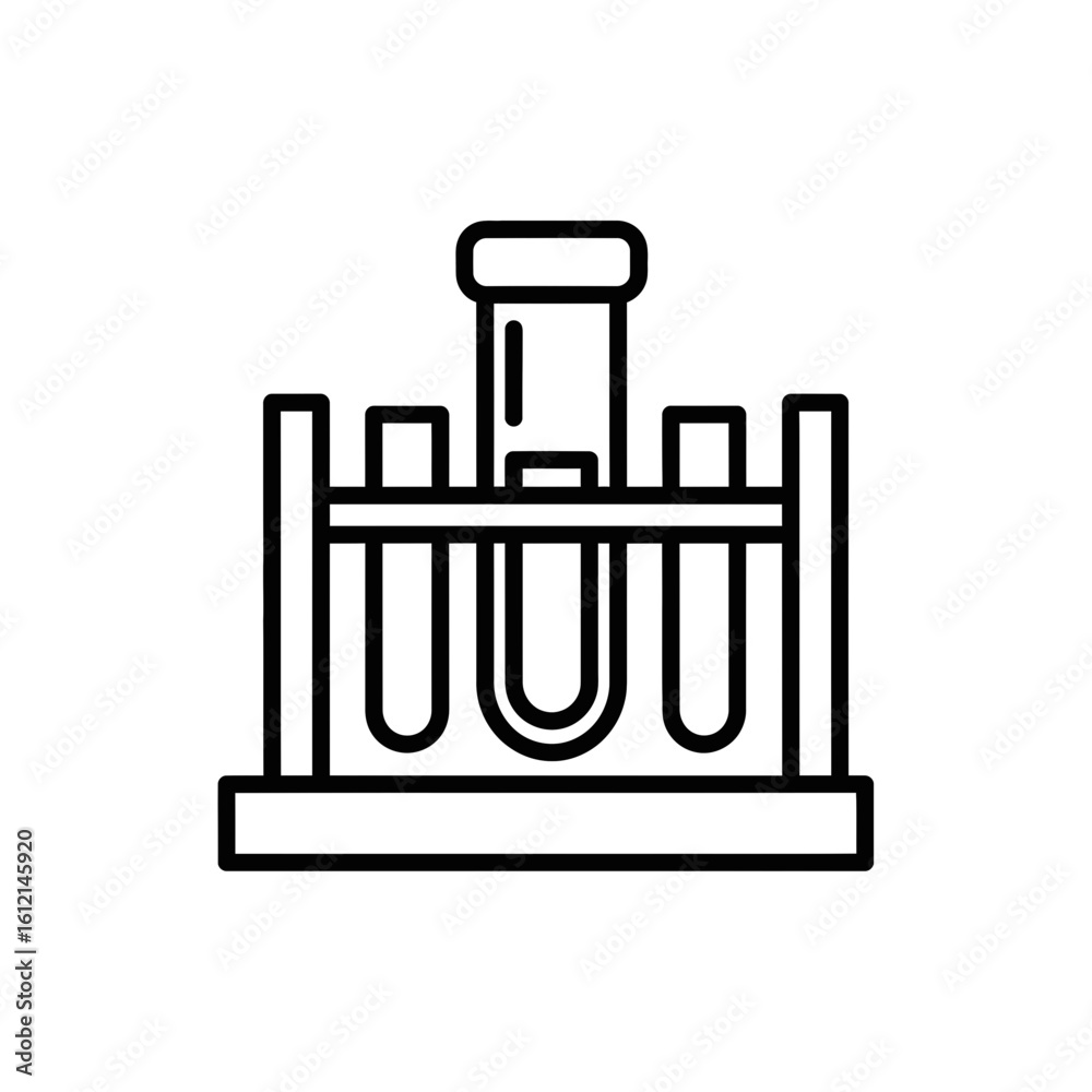 Obraz premium Laboratory test tubes in a holder - vector icon 