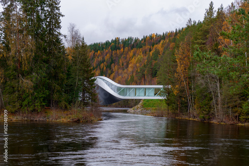 Contemporary gallery bridge The Twist in Kistefos Museum, Norway
