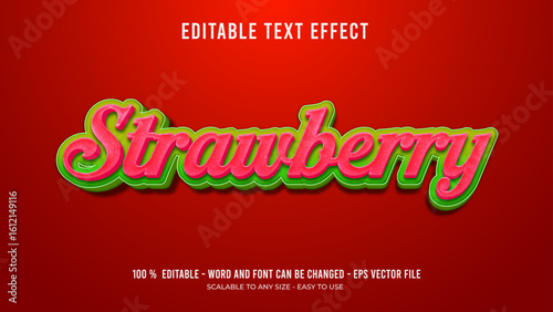 strawberry editable text effect